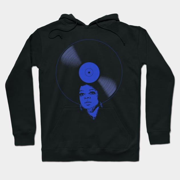 Afrovinyl (Kinda Blue) Hoodie by bronzarino